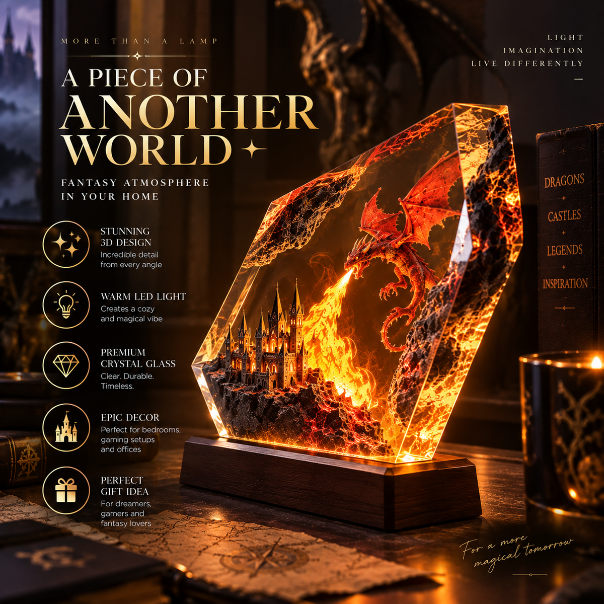 Fire Dragon Halloween Lamp By Limelly