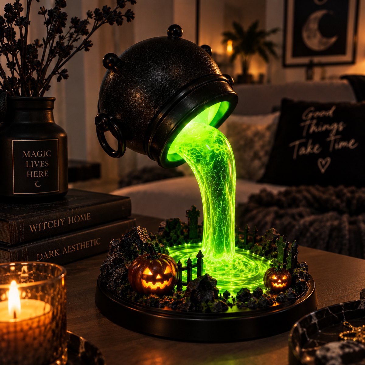 Witch Cauldron Lamp By Limelly