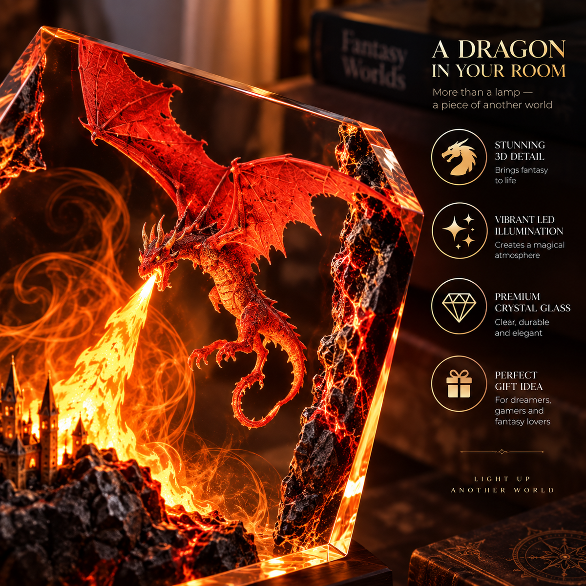 Fire Dragon Halloween Lamp By Limelly — Default Title