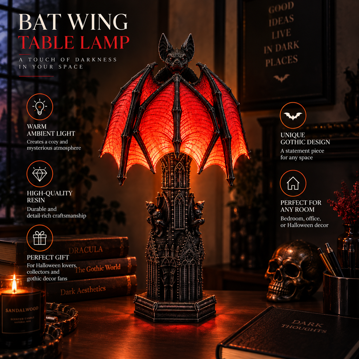 Bat Halloween Lamp By Limelly — Default Title