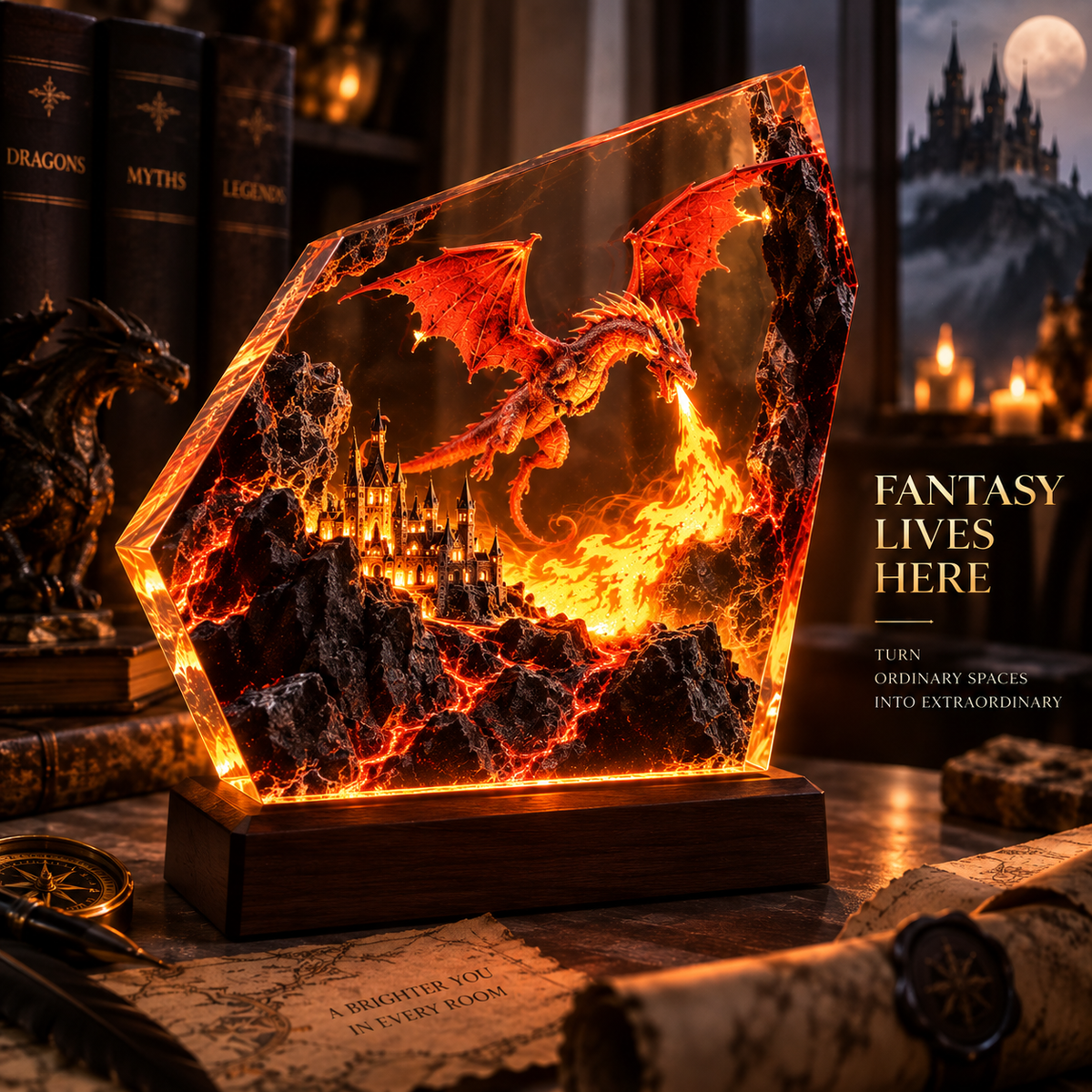 Fire Dragon Halloween Lamp By Limelly