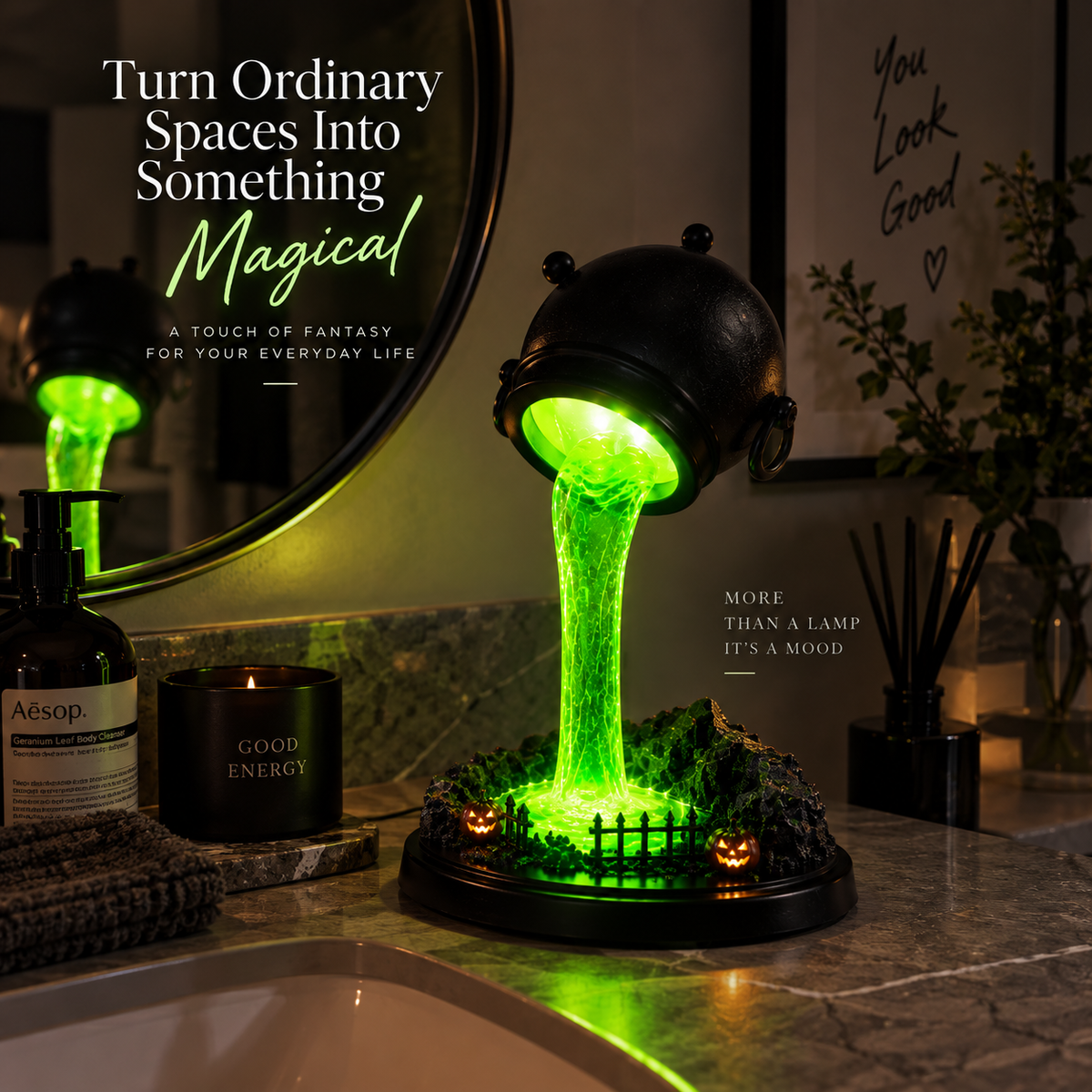 Witch Cauldron Lamp By Limelly
