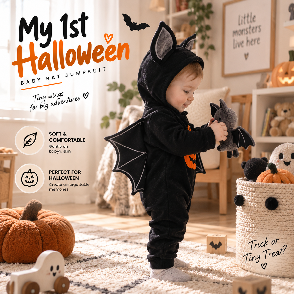 Baby Halloween Bat Costume By Limelly