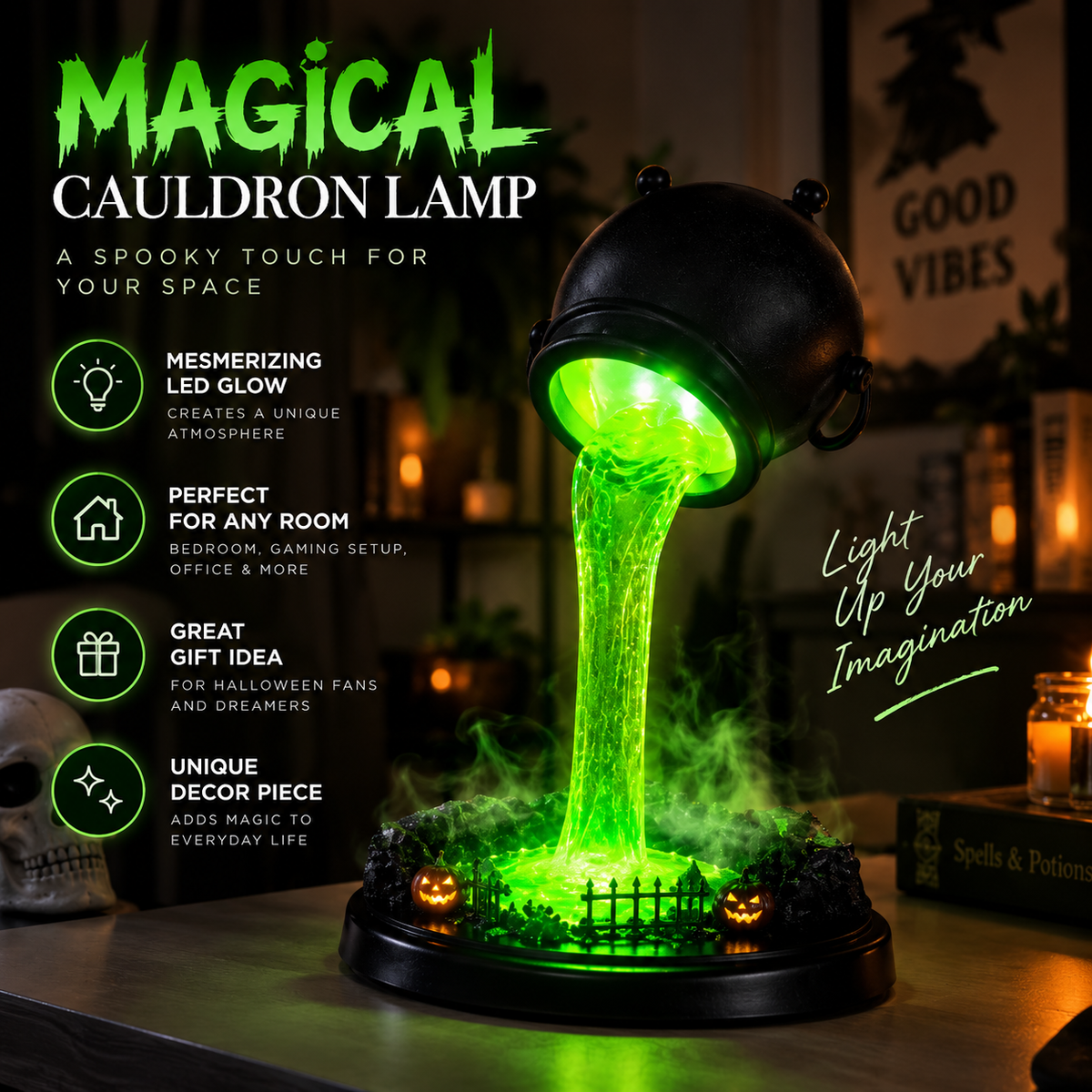 Witch Cauldron Lamp By Limelly — Default Title
