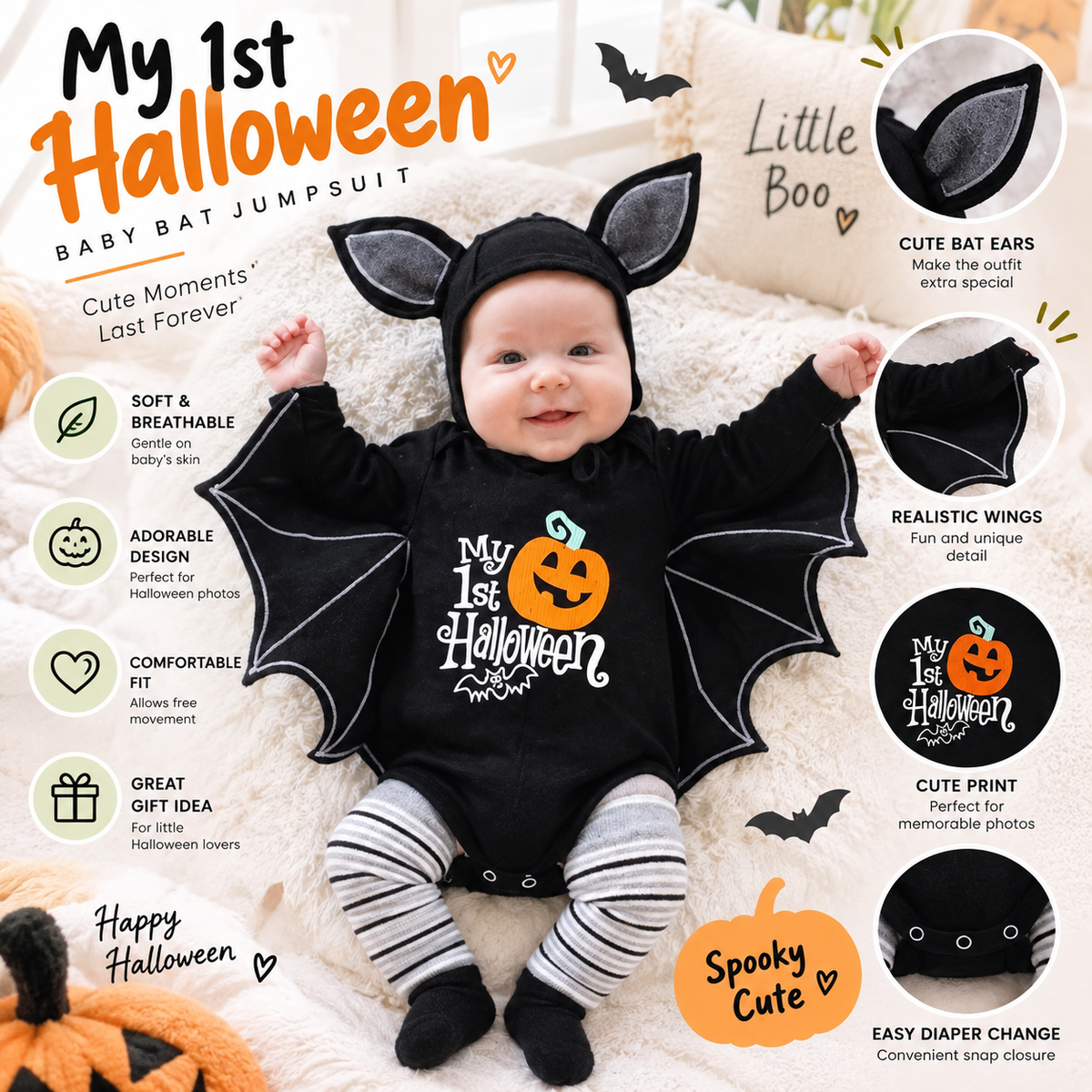 Baby Halloween Bat Costume By Limelly